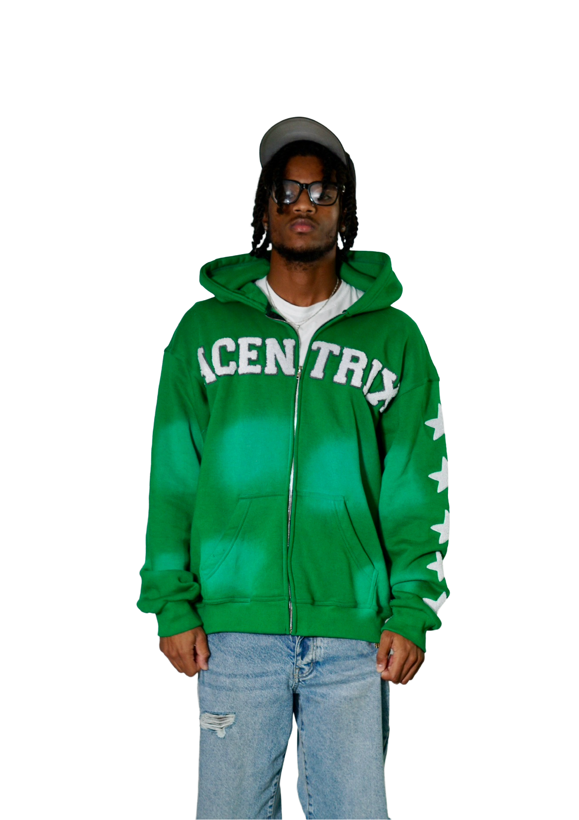 Acentrix Kelly Green zip up hoodie