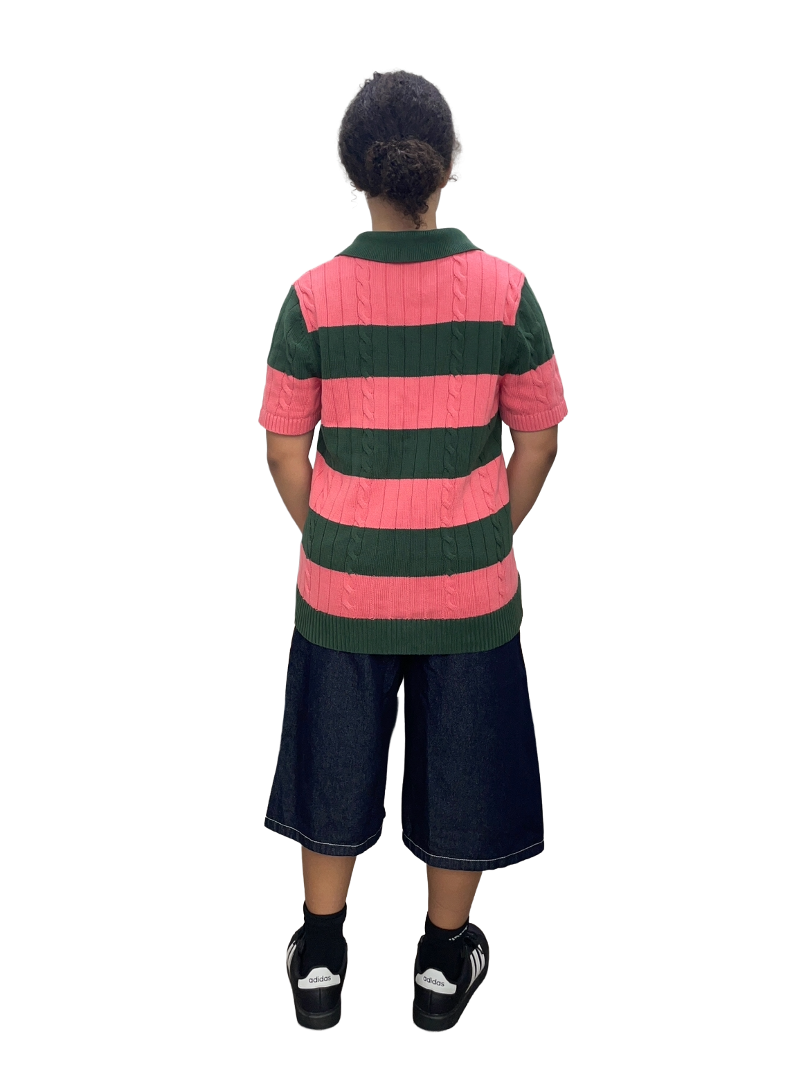 Rugby Pink and Green Knitted polo