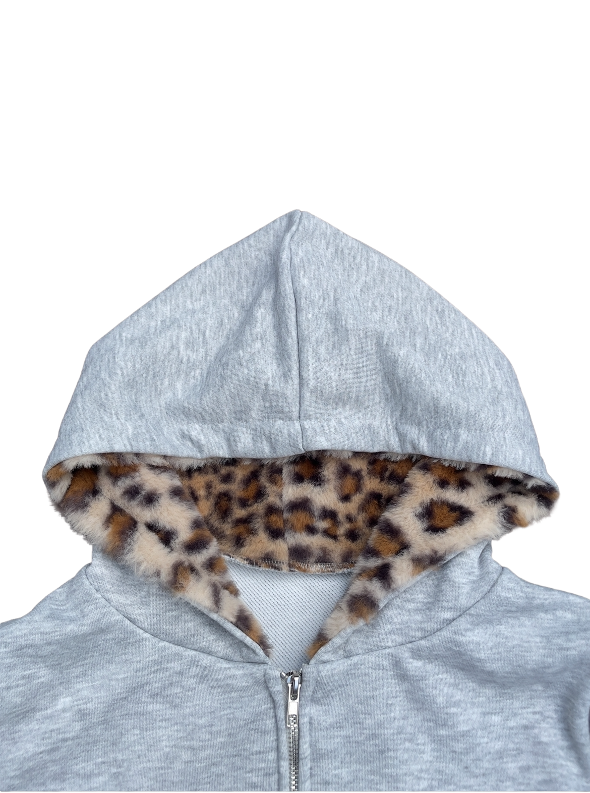 Leather print hoodie