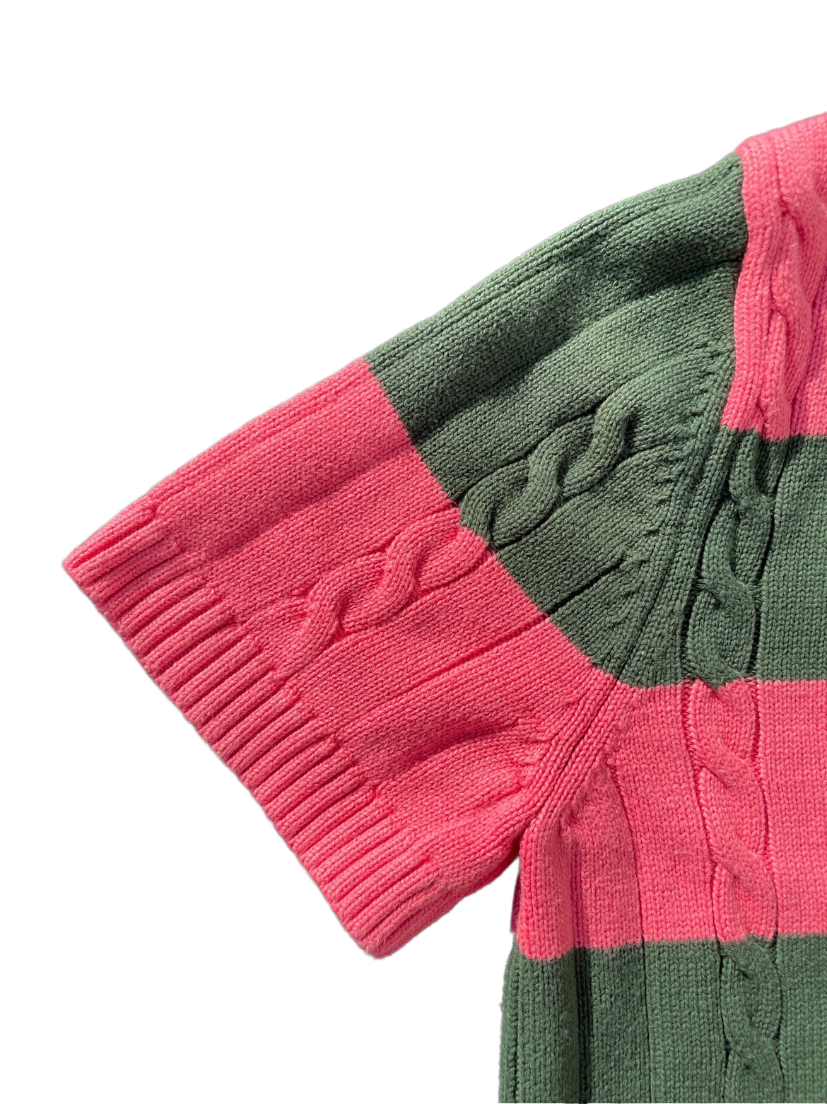 Rugby Pink and Green Knitted polo