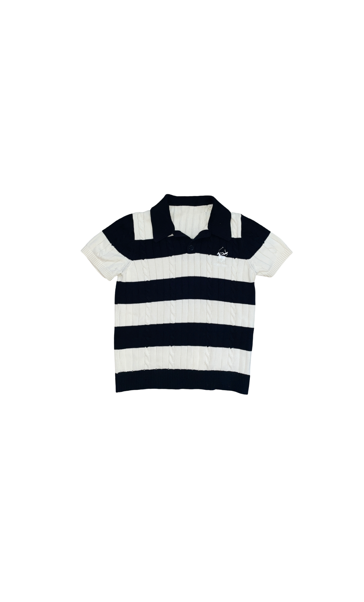 Rugby Black and White Knitted polo