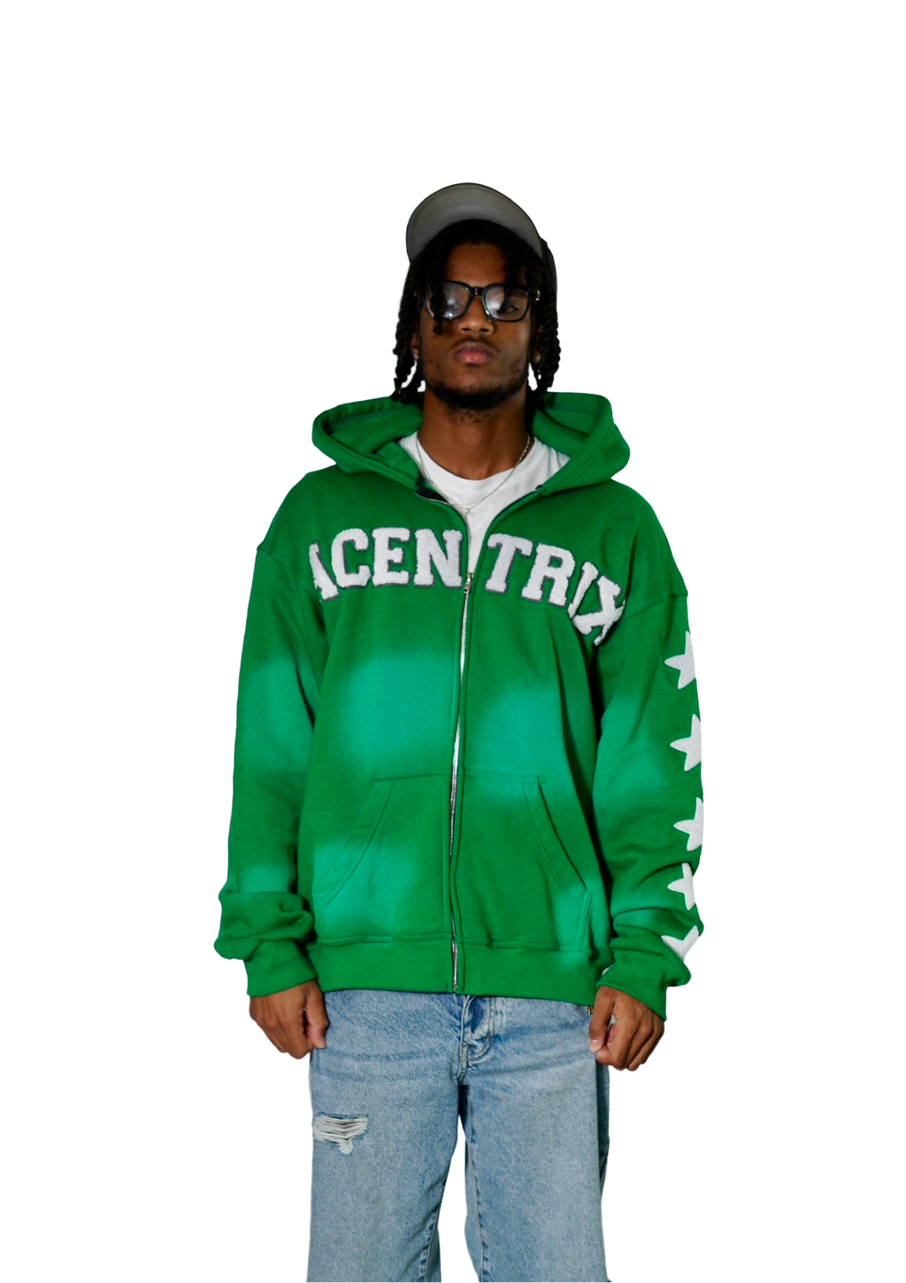 Acentrix Kelly Green zip up hoodie