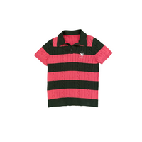 Rugby Pink and Green Knitted polo