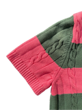 Rugby Pink and Green Knitted polo