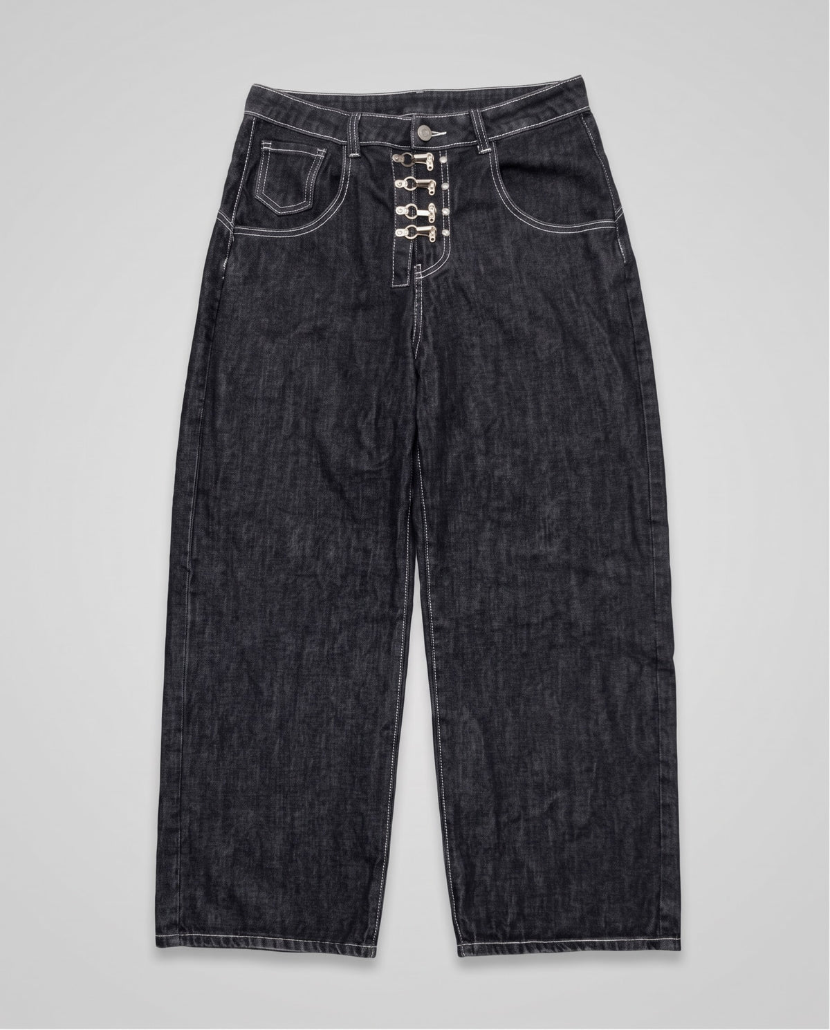 Ribbed Black Denim