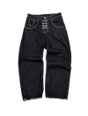 Ribbed Black Denim