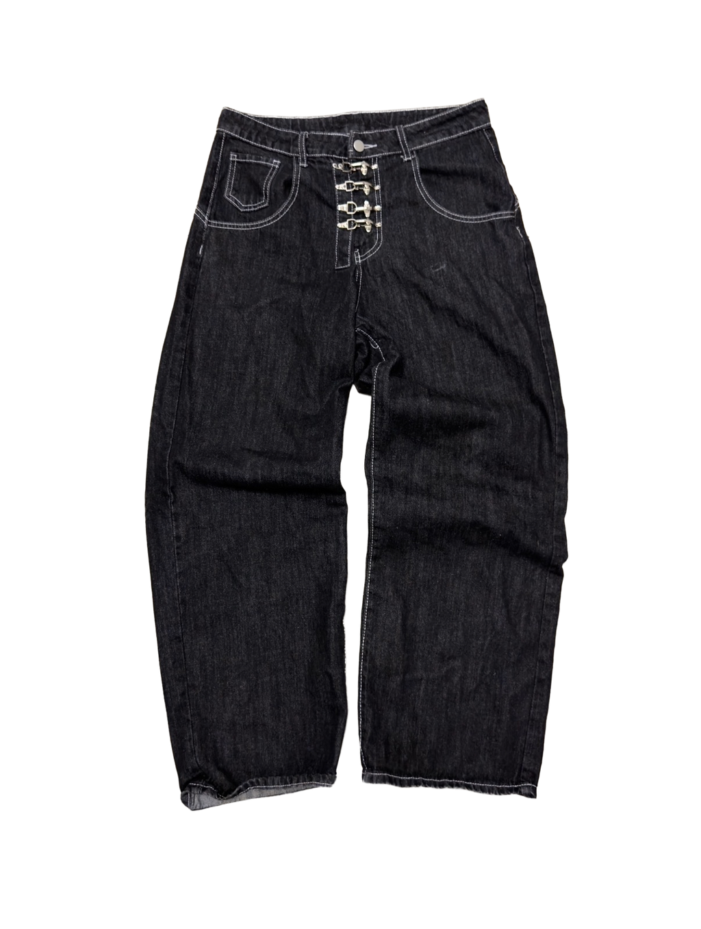Ribbed Black Denim