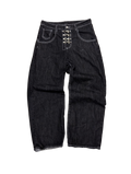 Ribbed Black Denim