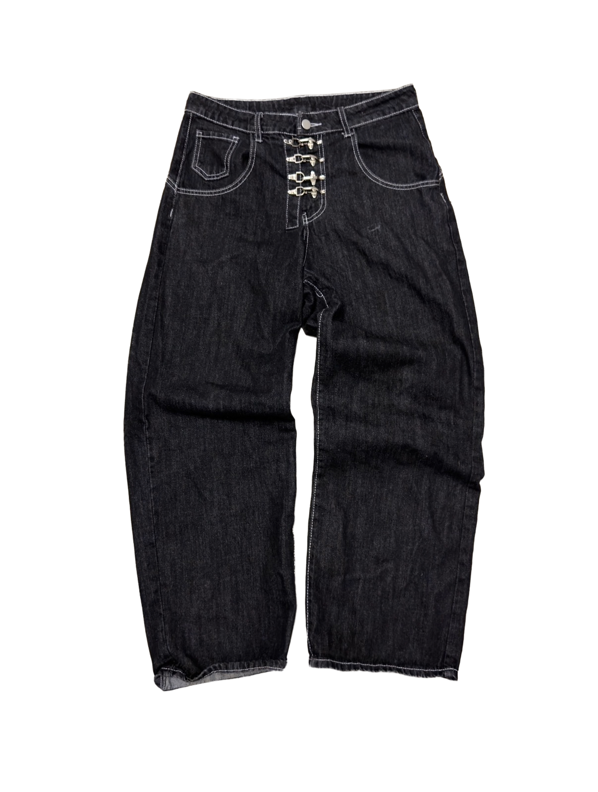 Ribbed Black Denim
