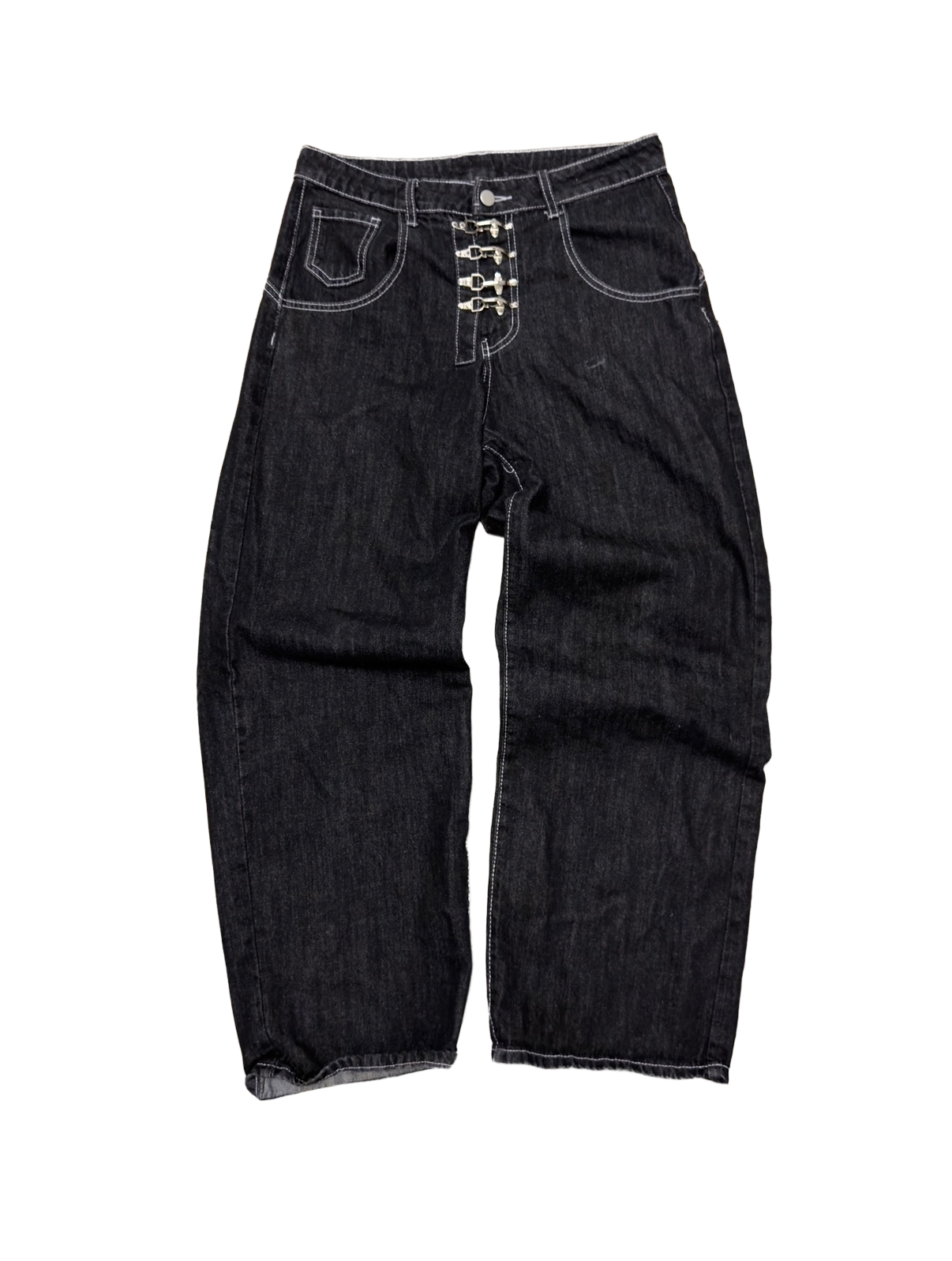 Ribbed Black Denim
