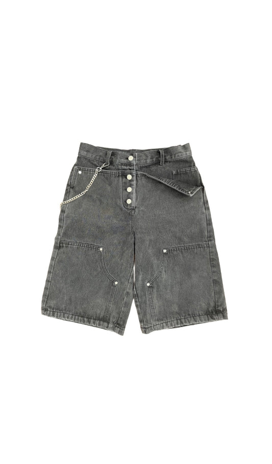 Black denim layerd Jorts