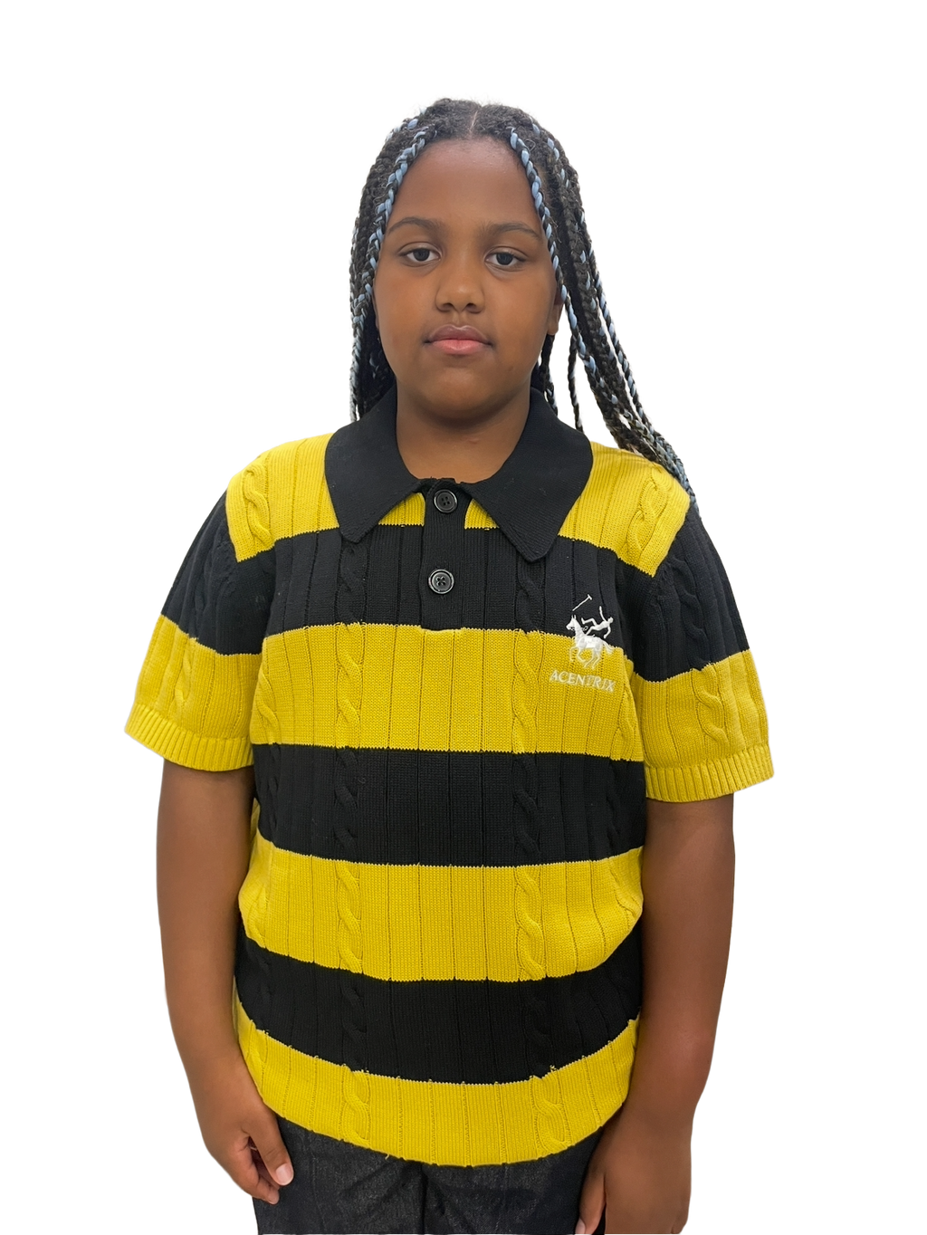 Rugby Black and Yellow Knitted polo