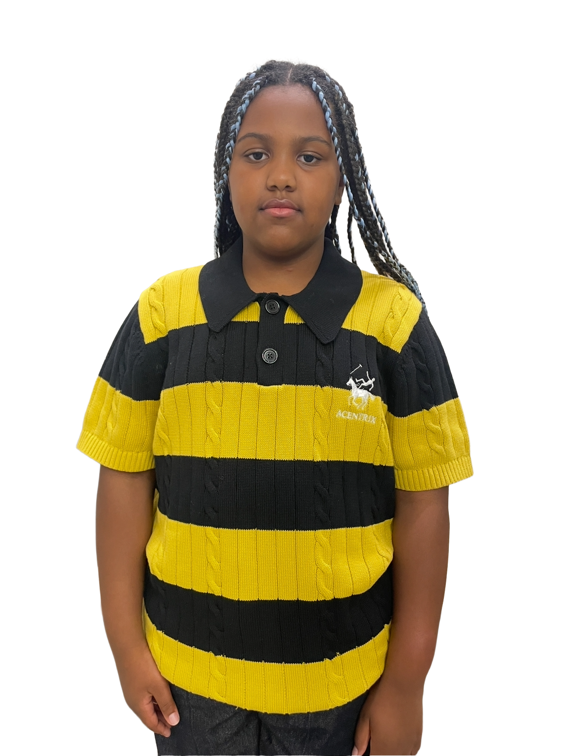 Rugby Black and Yellow Knitted polo