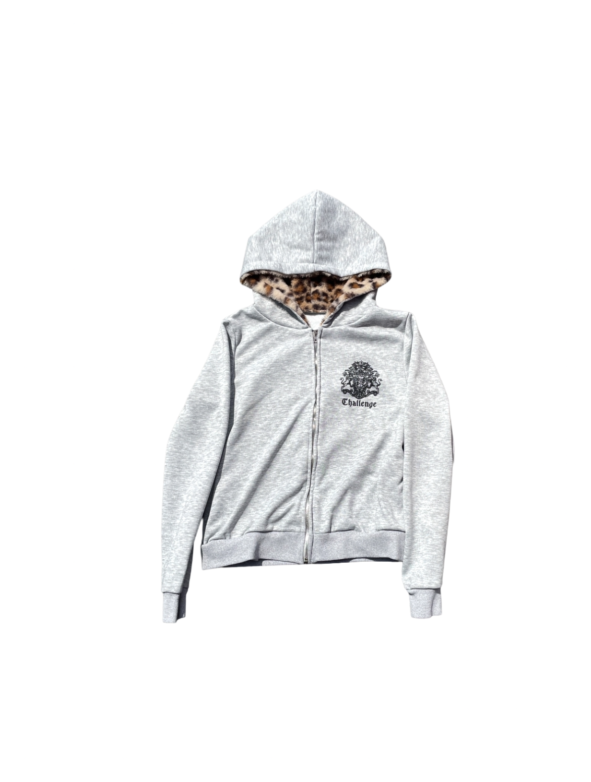Leather print hoodie