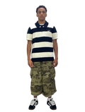 Rugby Black and White Knitted polo