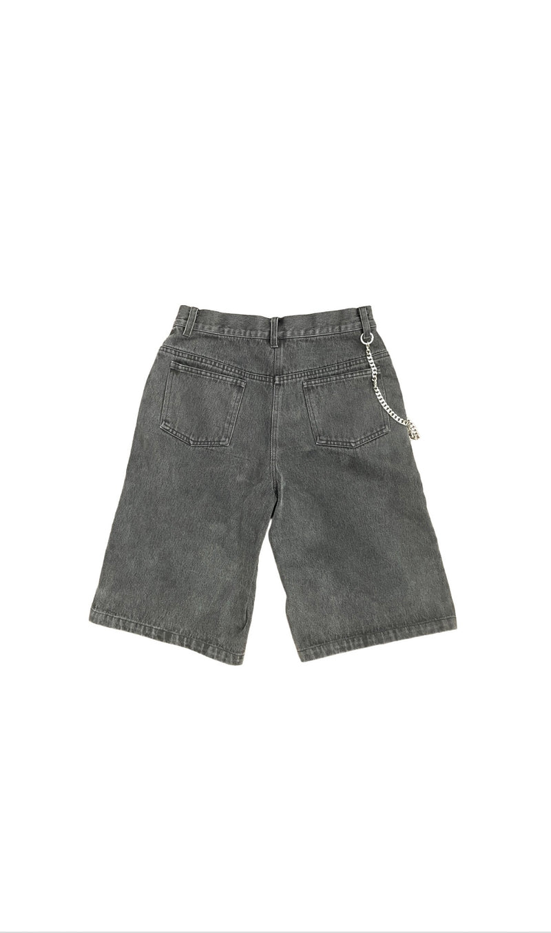 Black denim layerd Jorts