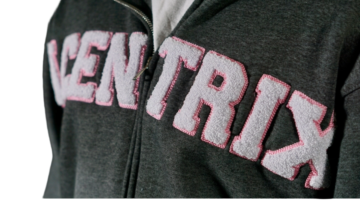 Acentrix Grey and Pink zip up hoodie