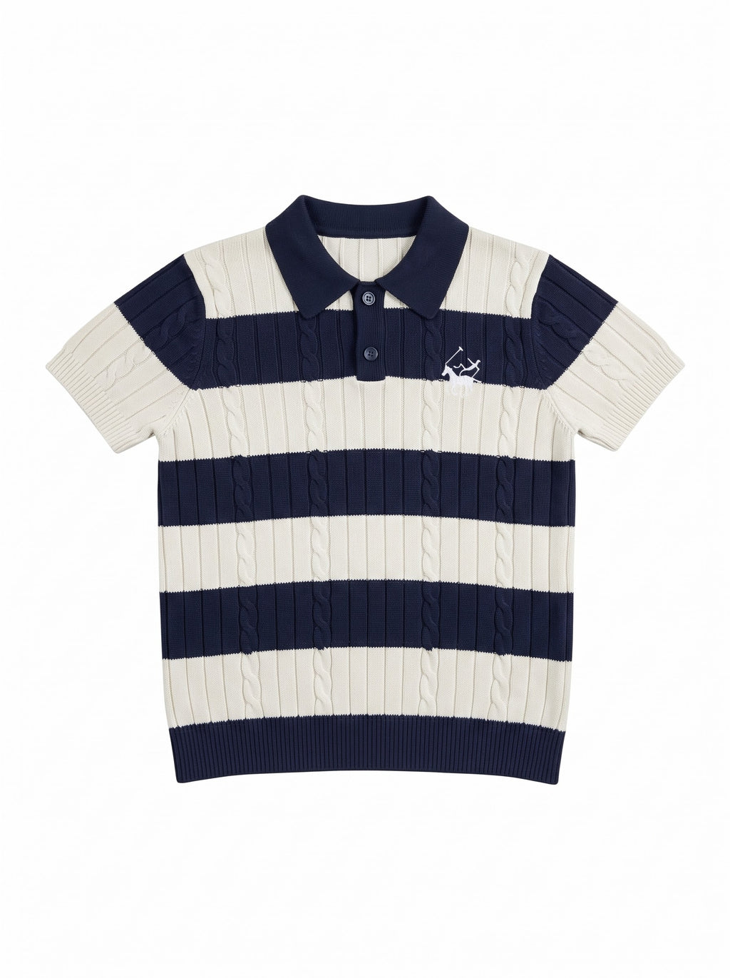 Navy knit polo