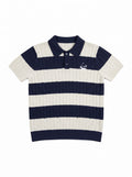 Navy knit polo
