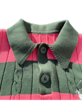 Rugby Pink and Green Knitted polo