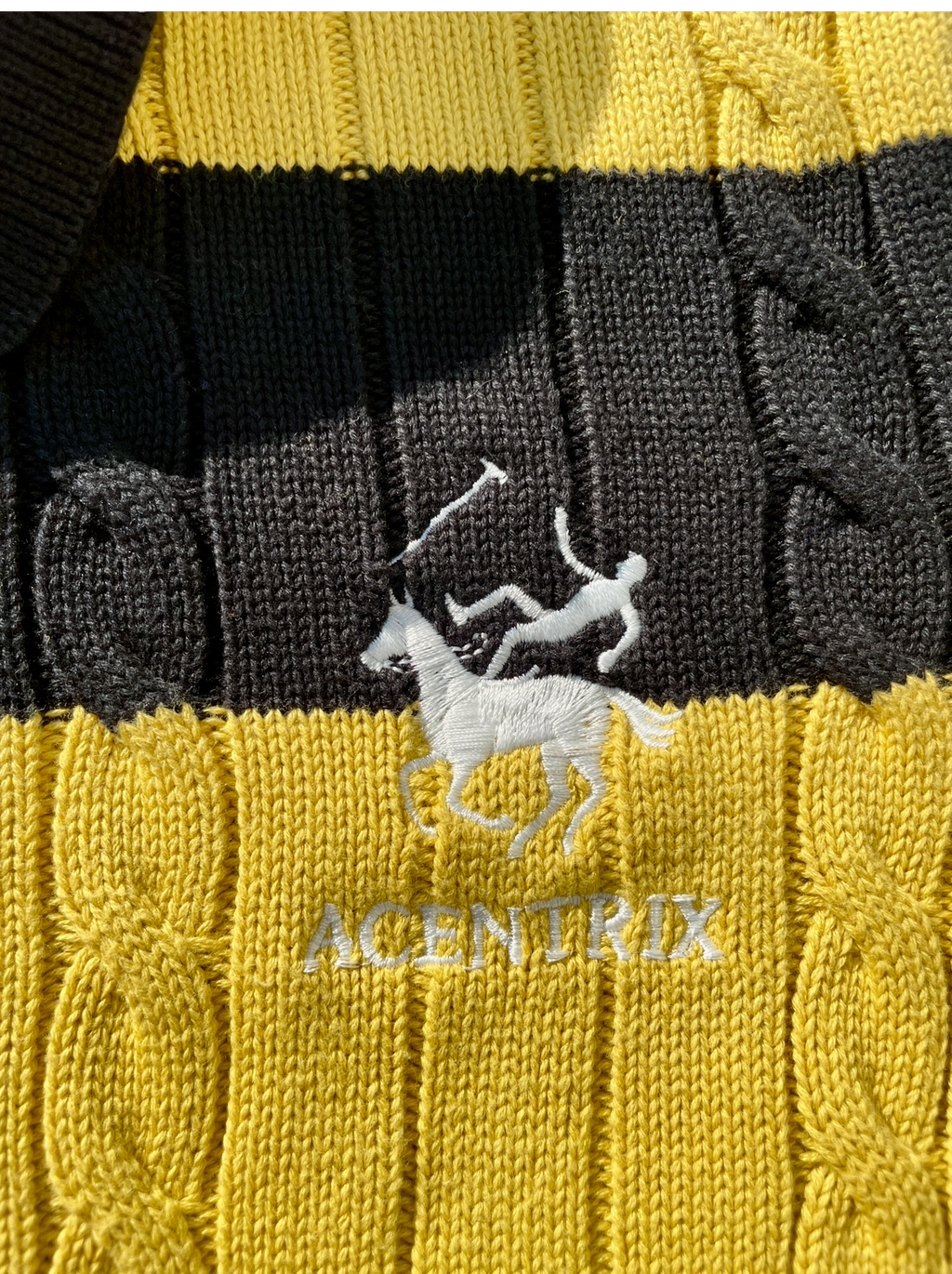 Rugby Black and Yellow Knitted polo