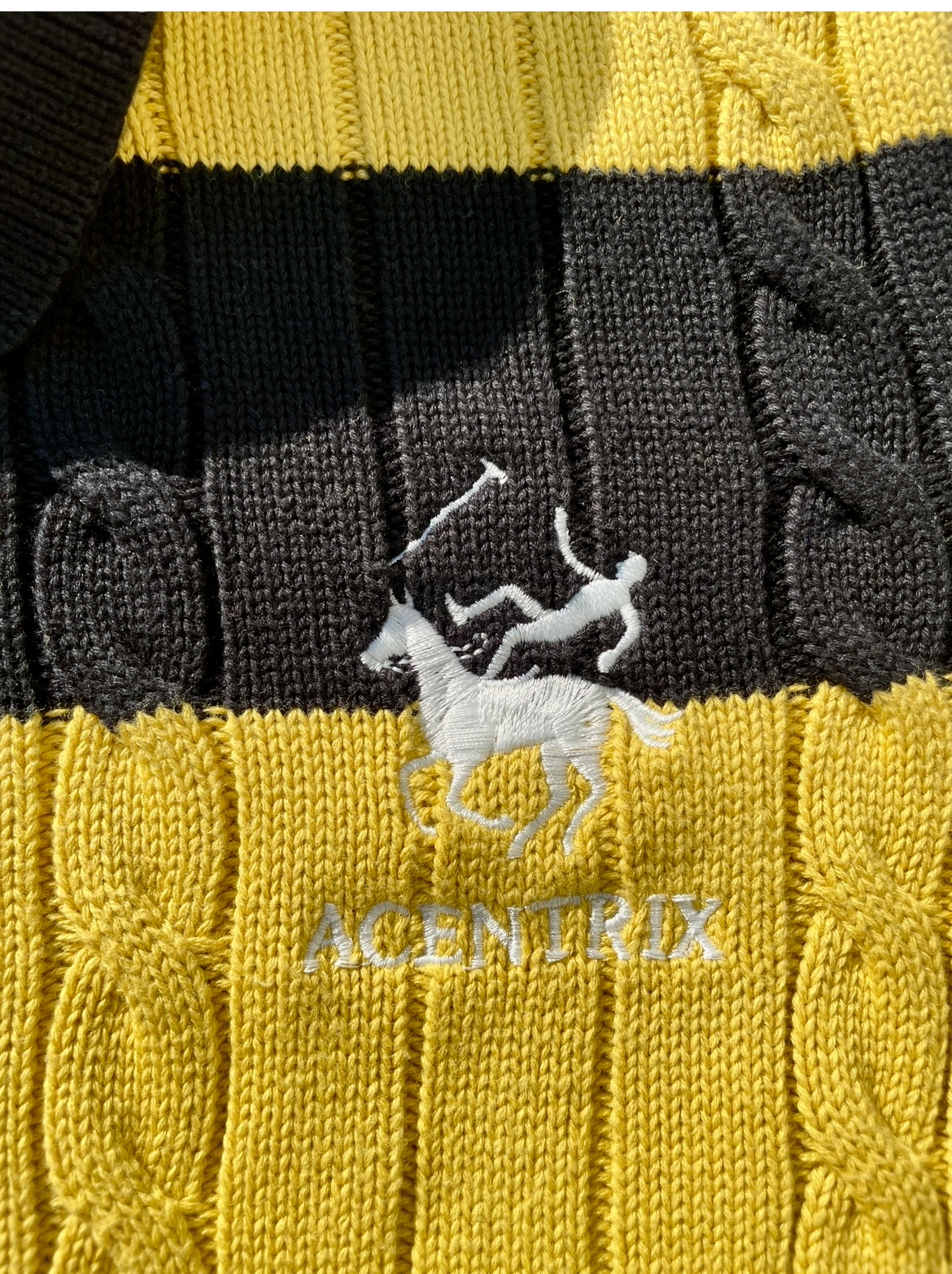 Rugby Black and Yellow Knitted polo