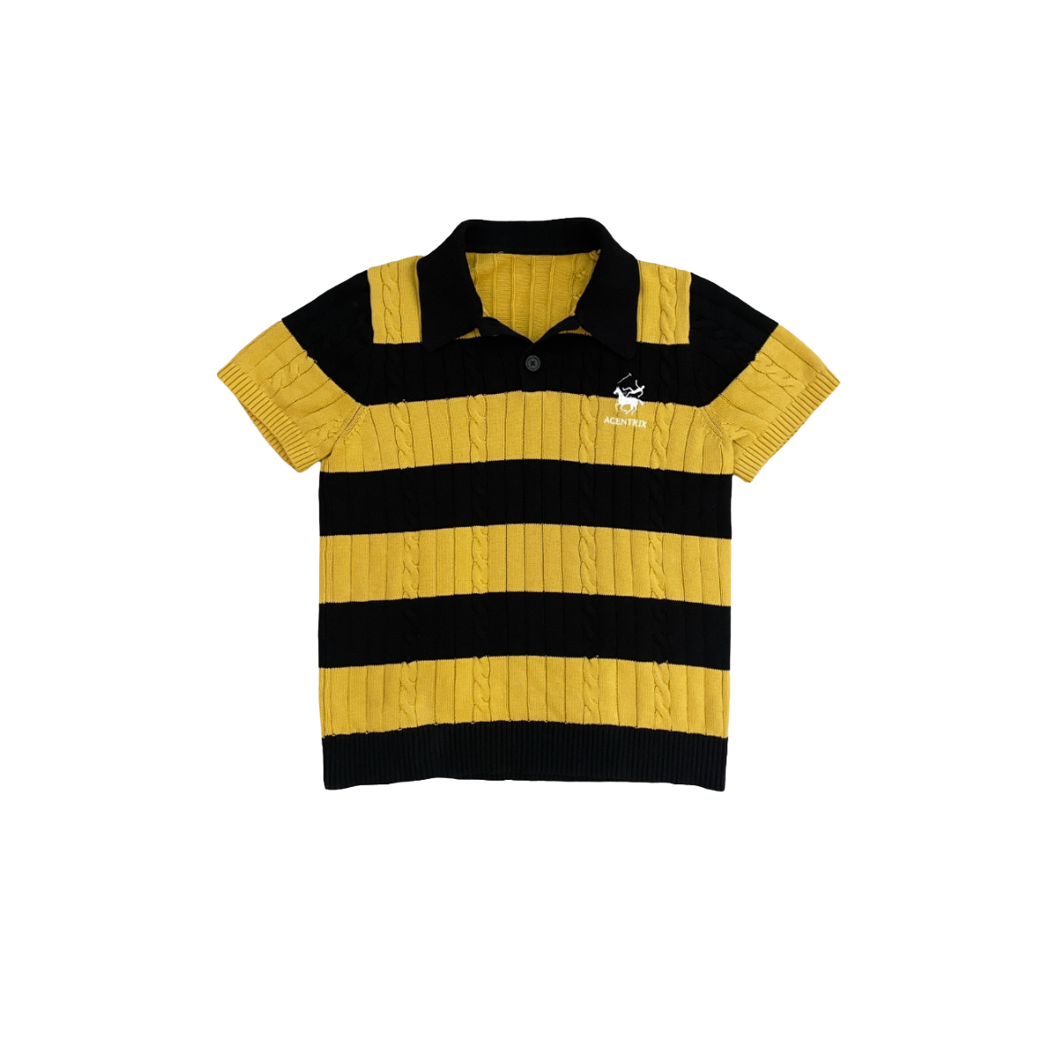 Rugby Black and Yellow Knitted polo