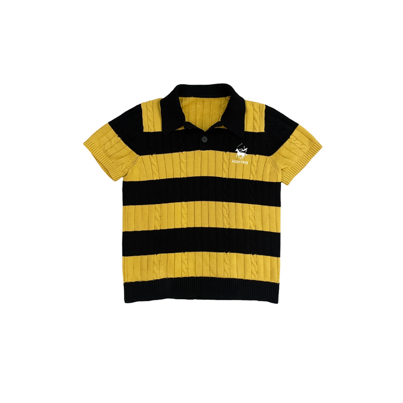 Rugby Black and Yellow Knitted polo