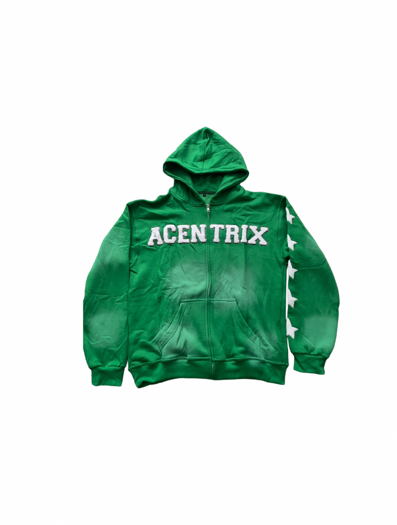 Acentrix Kelly Green zip up hoodie