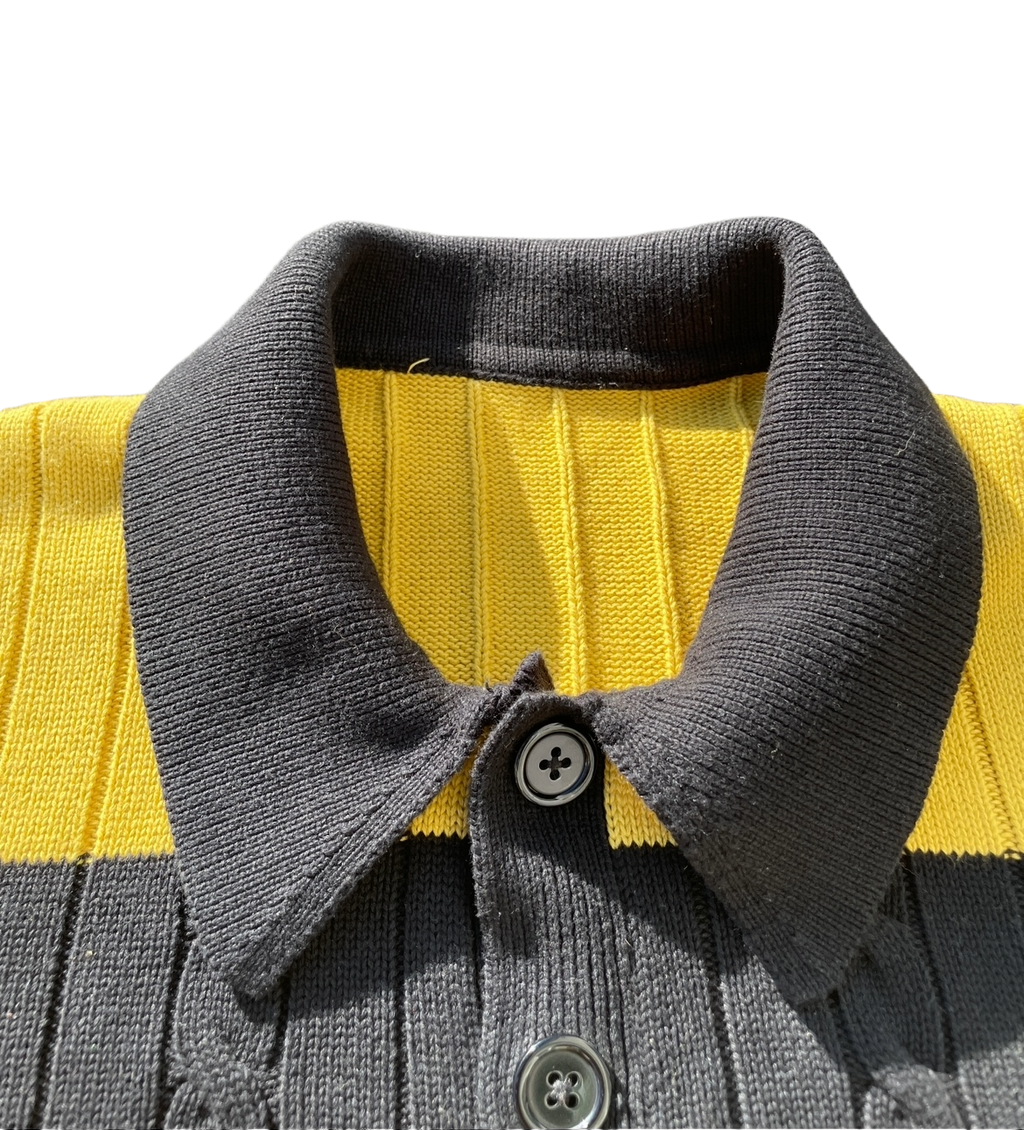 Rugby Black and Yellow Knitted polo