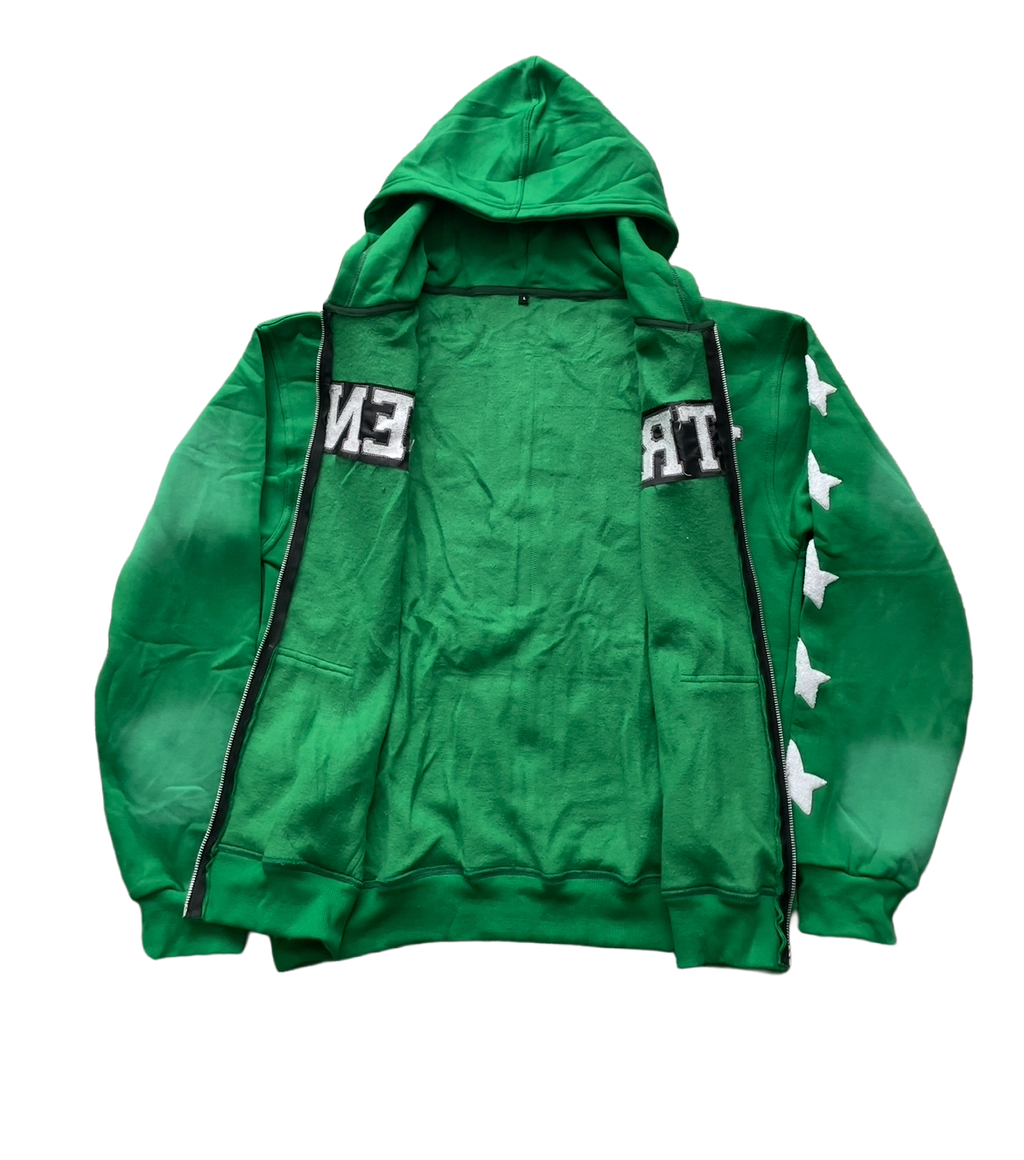 Acentrix Kelly Green zip up hoodie